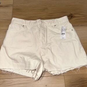 PacSun Women's Cream Denim Shorts